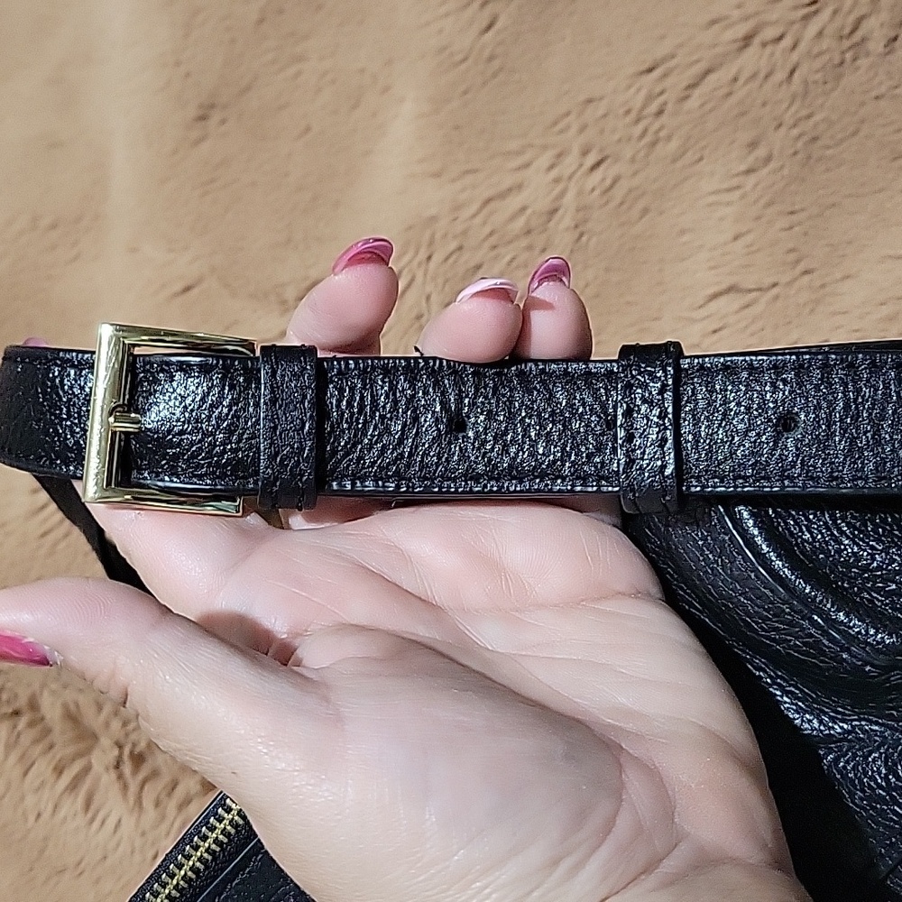 Rachel by Rachel Roy Black Leather Handle Bag with Wristlet with Removable Strap - Picture 9 of 11